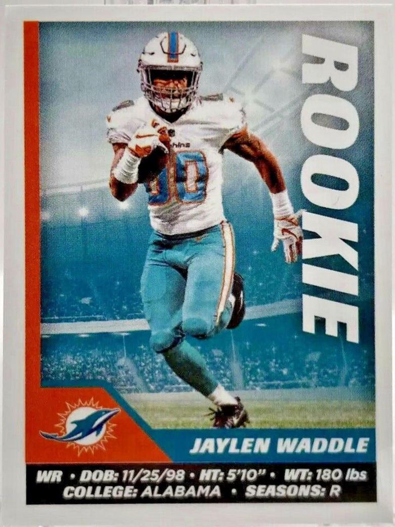 Jaylen Waddle #65 Football Cards 2021 Panini NFL Sticker & Card Collection - Sticker