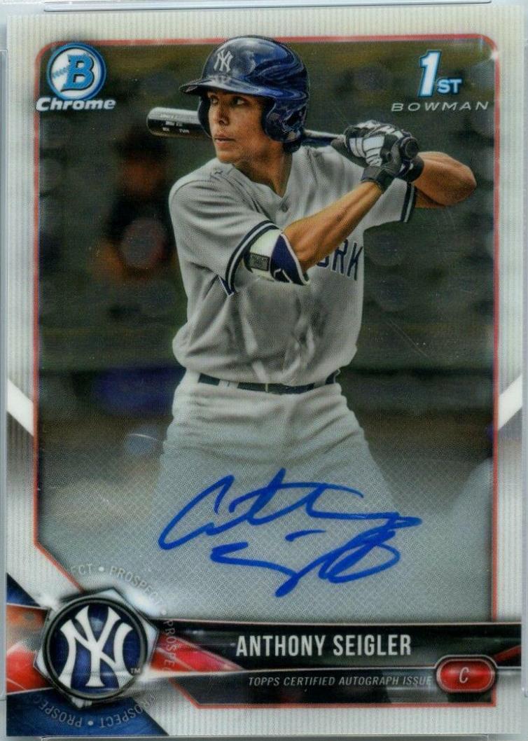 Anthony Seigler #CDA-AS Baseball Cards 2018 Bowman Draft Chrome Picks Autographs