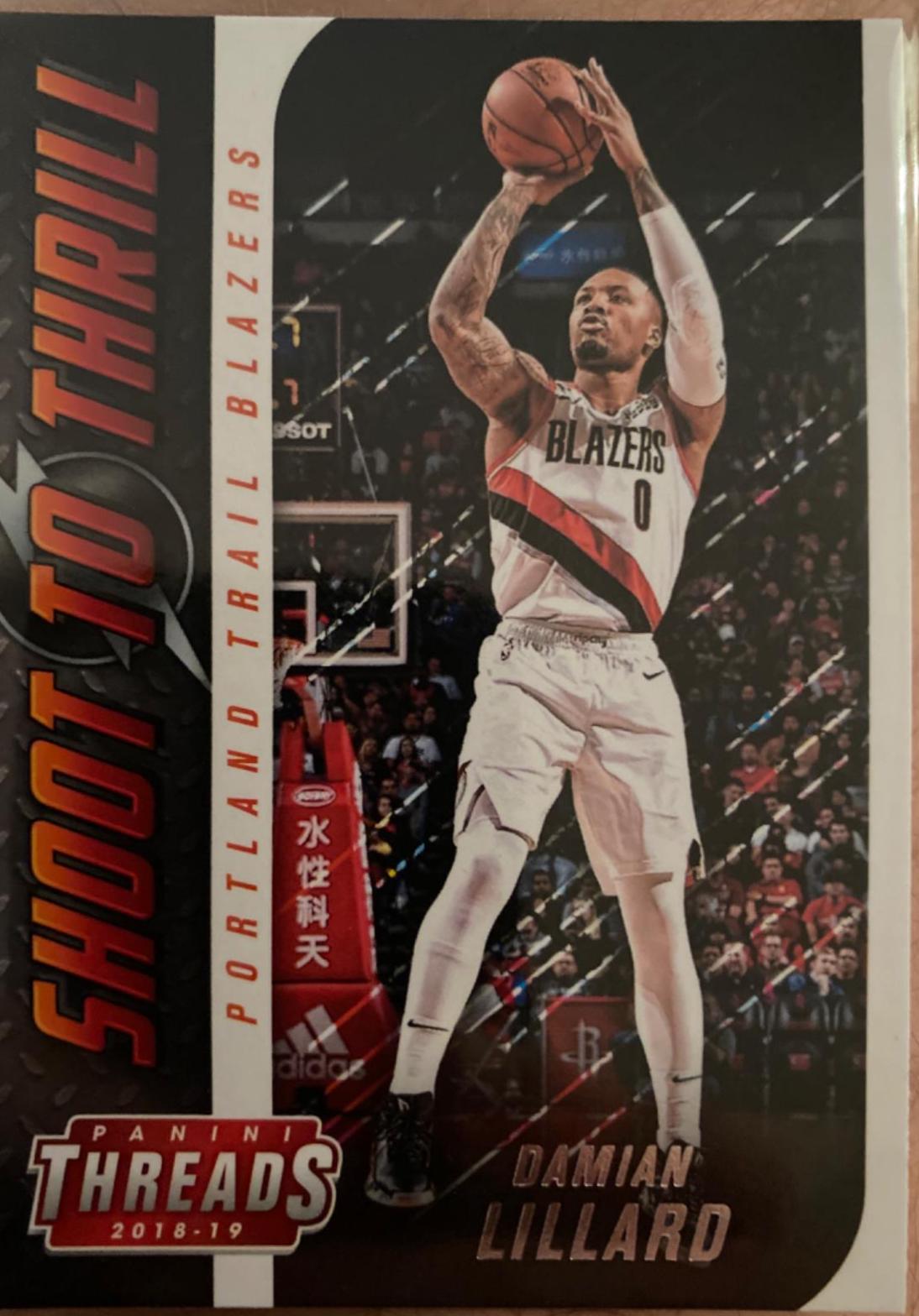 Damian Lillard #14 Basketball Cards 2018 Panini Threads Shoot to Thrill