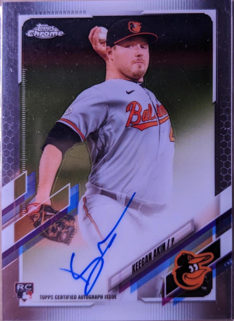 Keegan Akin #RA-KA Baseball Cards 2021 Topps Chrome Rookie Autographs