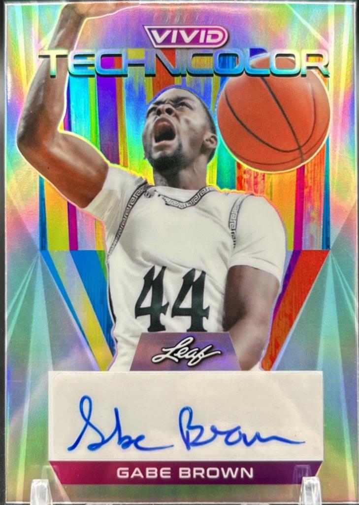 Gabe Brown #T-GB1 2022 Leaf Vivid Technicolor Autograph Basketball