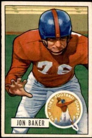 Jon Baker #57 Football Cards 1951 Bowman
