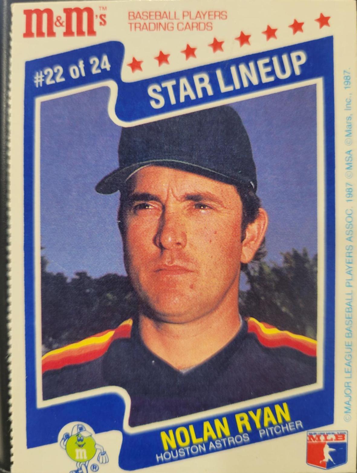Nolan Ryan #22 Baseball Cards 1987 M & M's