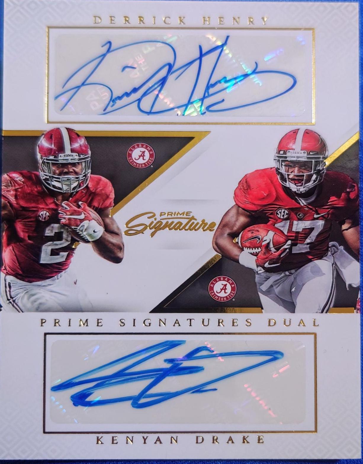 2016 Panini Prime Signatures Derrick Henry Kenyan Drake /99 #SD-HD Football Cards 2016 Panini Prime Signatures