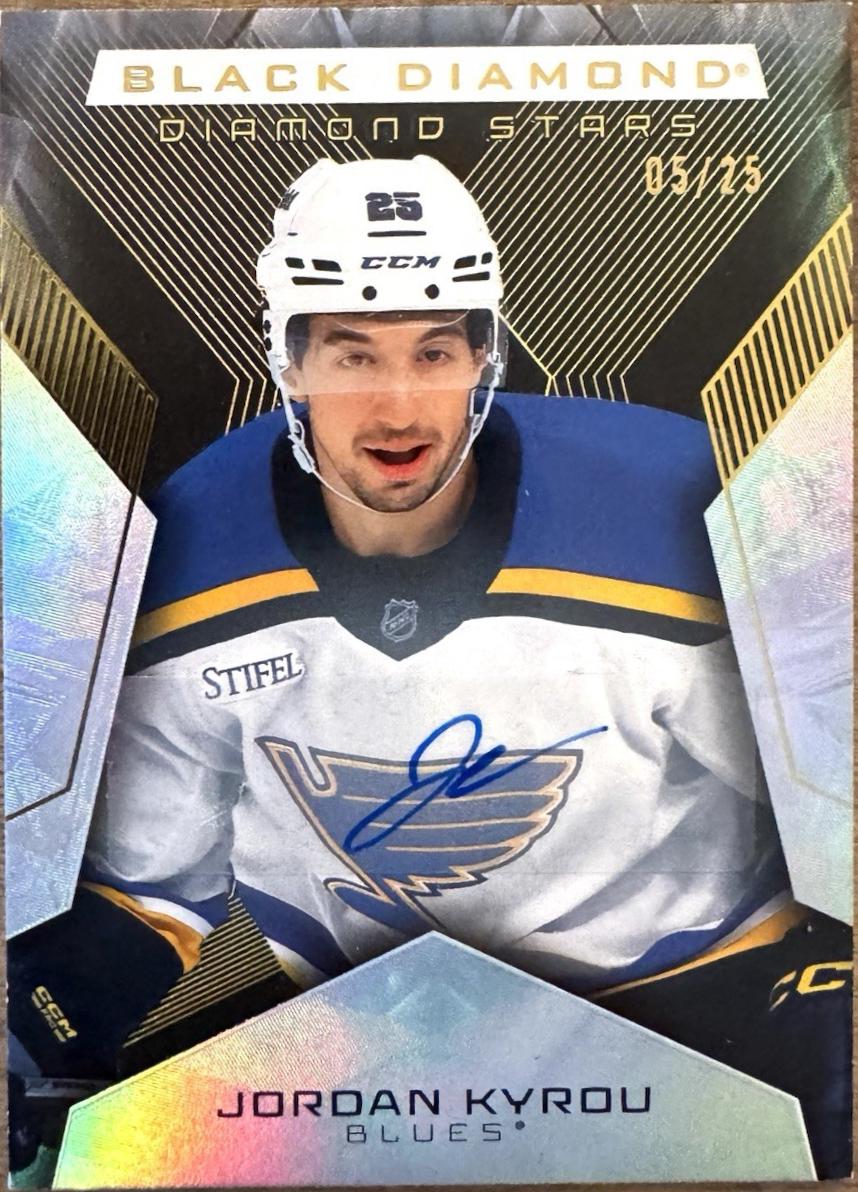 Jordan Kyrou #BDS-JK 2025 Upper Deck Black Diamond Stars Autograph Hockey