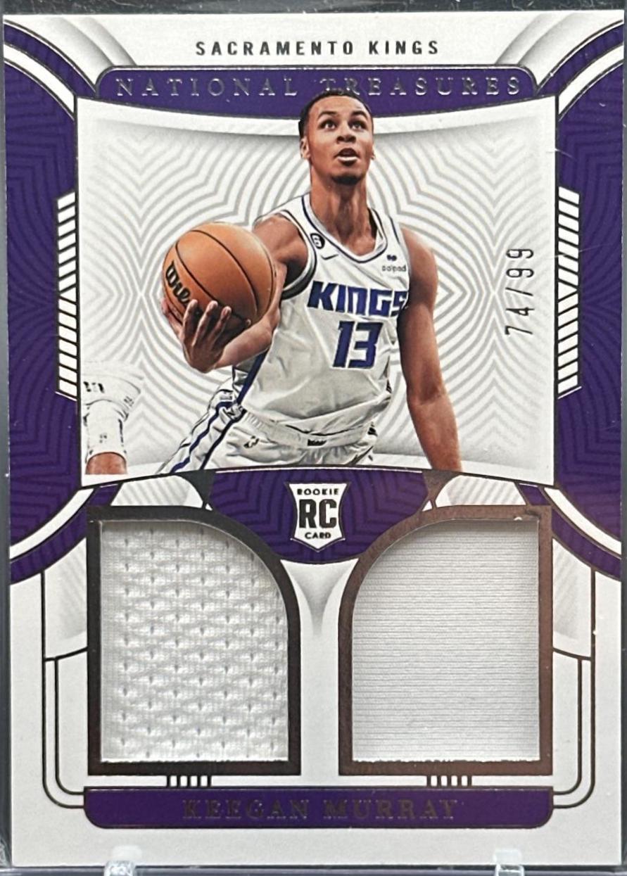 Keegan Murray #RD-KSK Basketball Cards 2022 Panini National Treasures Rookie Dual Materials