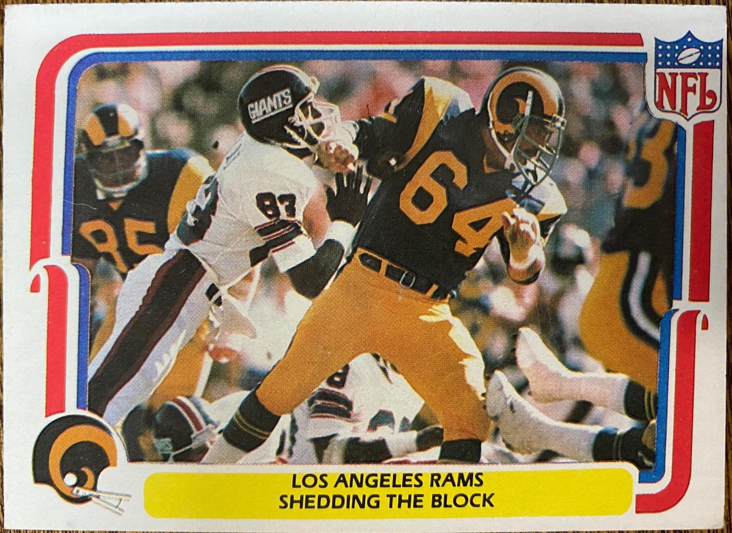Los Ángeles Rams Shedding the Block #26 of 70 Football Cards 1980 Fleer Team Action