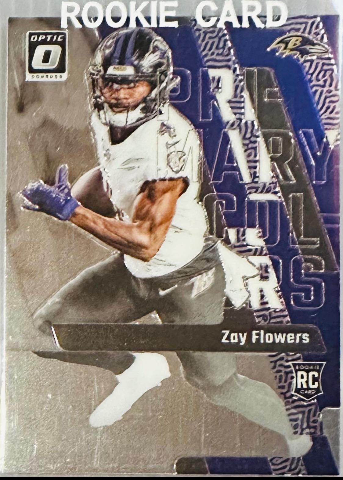 Zay Flowers #20 Football Cards 2023 Panini Donruss Optic Primary Colors