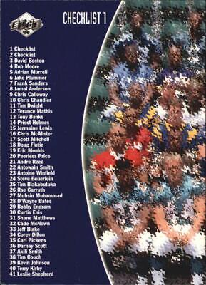 Checklist #1 Football Cards 1999 Collector's Edge Odyssey