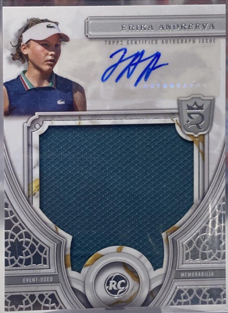 Erika Andreeva #RRA-EA Tennis Cards 2024 Topps Royalty Rookie Relic Autograph
