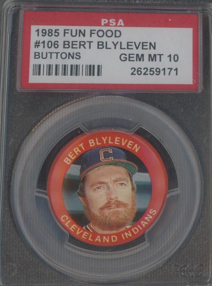 Bert Blyleven #106 1985 Fun Food Buttons Baseball