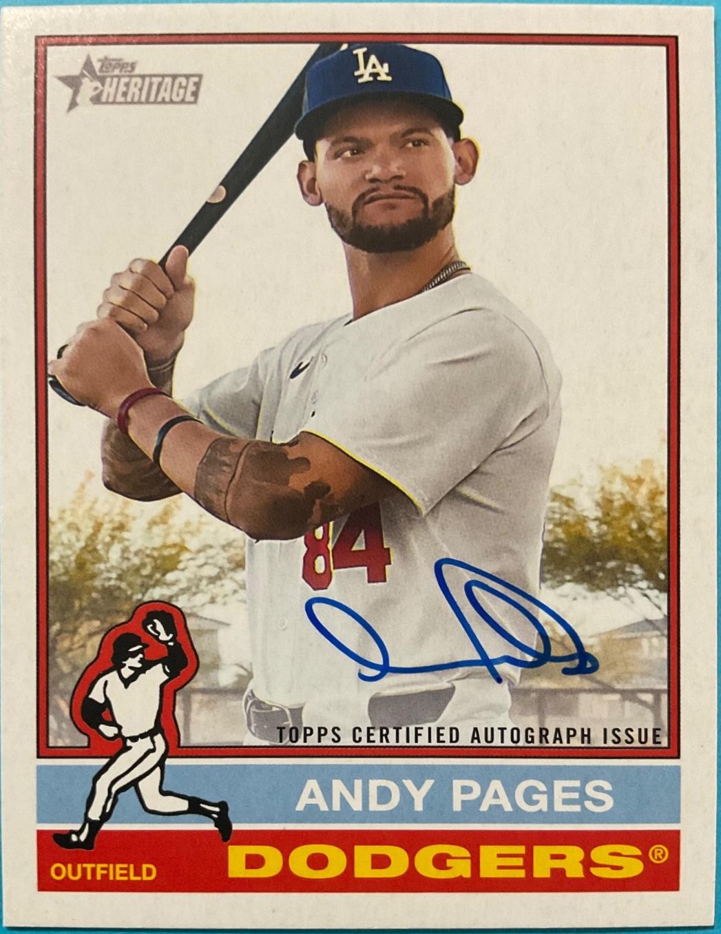 Andy Pages #ROA-APA Baseball Cards 2025 Topps Heritage Real One Autograph