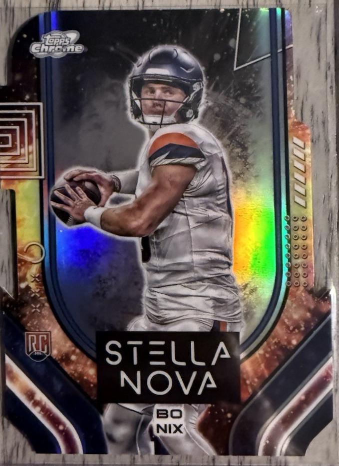Bo Nix #STN-7 Football Cards 2024 Topps Cosmic Chrome Stella Nova