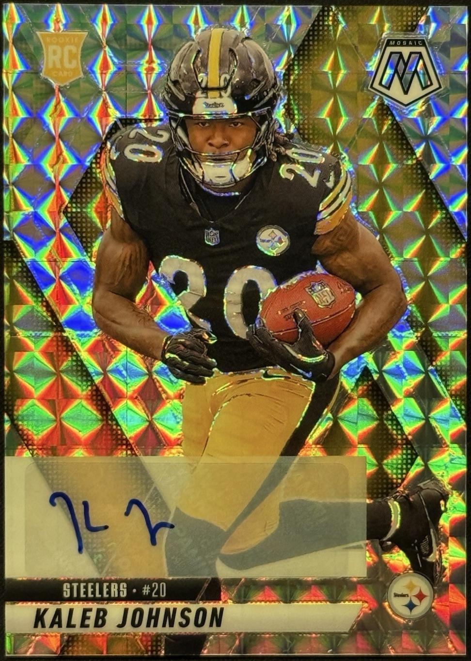 Kaleb Johnson #315 2025 Panini Mosaic Rookie Autographs Football
