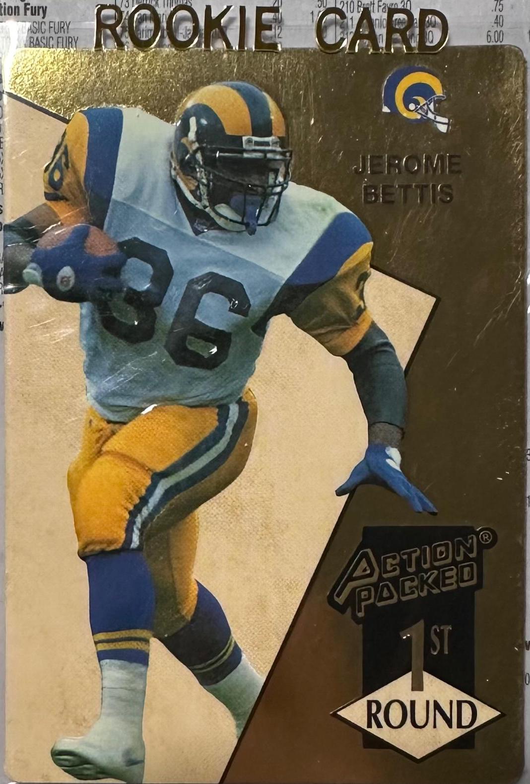 Jerome Bettis #172 Football Cards 1993 Action Packed