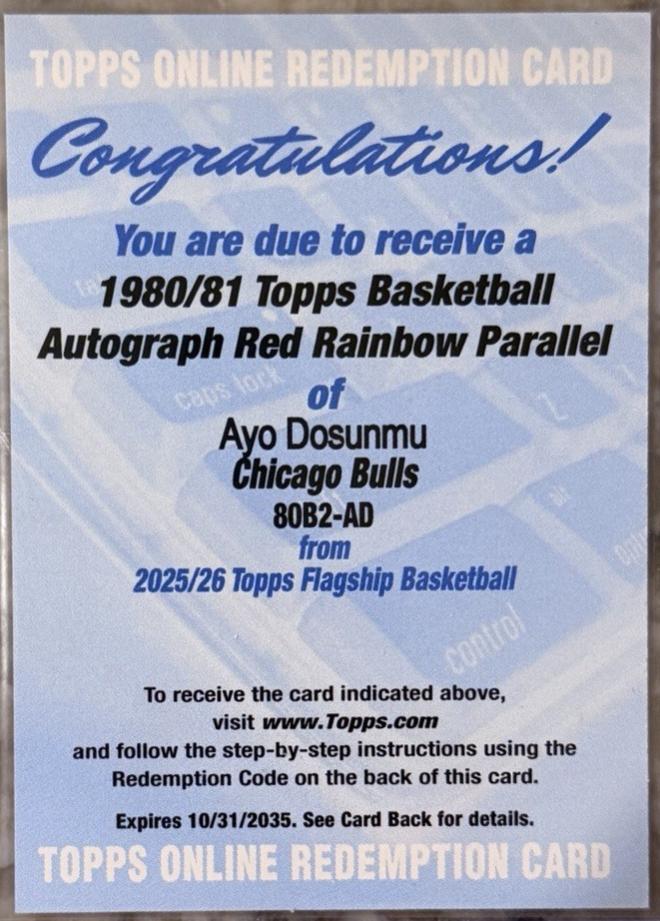 Ayo Dosunmu [Red Rainbow] #80B2-AD Prices | 2025 Topps 1980