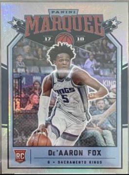 De'Aaron Fox #231 Basketball Cards 2017 Panini Chronicles