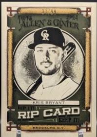Kris Bryant #RIP-KB 2024 Topps Allen & Ginter Rip Card Baseball
