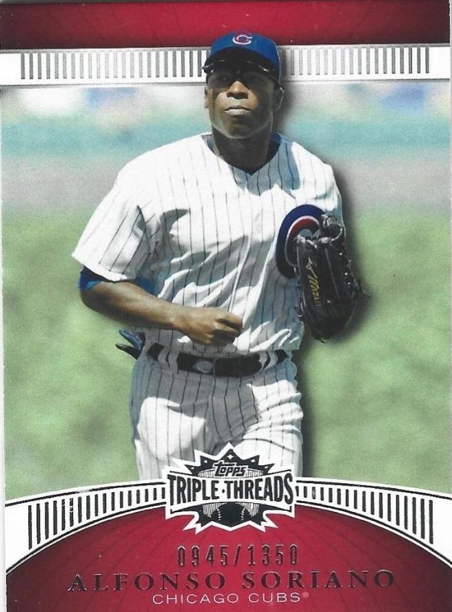 Alfonso Soriano #58 Baseball Cards 2010 Topps Triple Threads