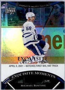 Michael Bunting #ECM-MB Hockey Cards 2022 Upper Deck Black Diamond Exquisite Collection Moments