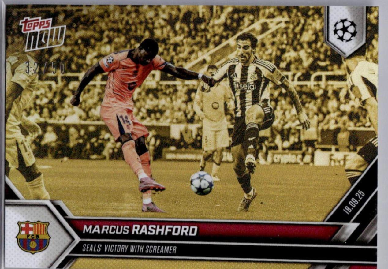 Marcus Rashford [Gold] #21 Prices | 2025 Topps Now UEFA Champions ...