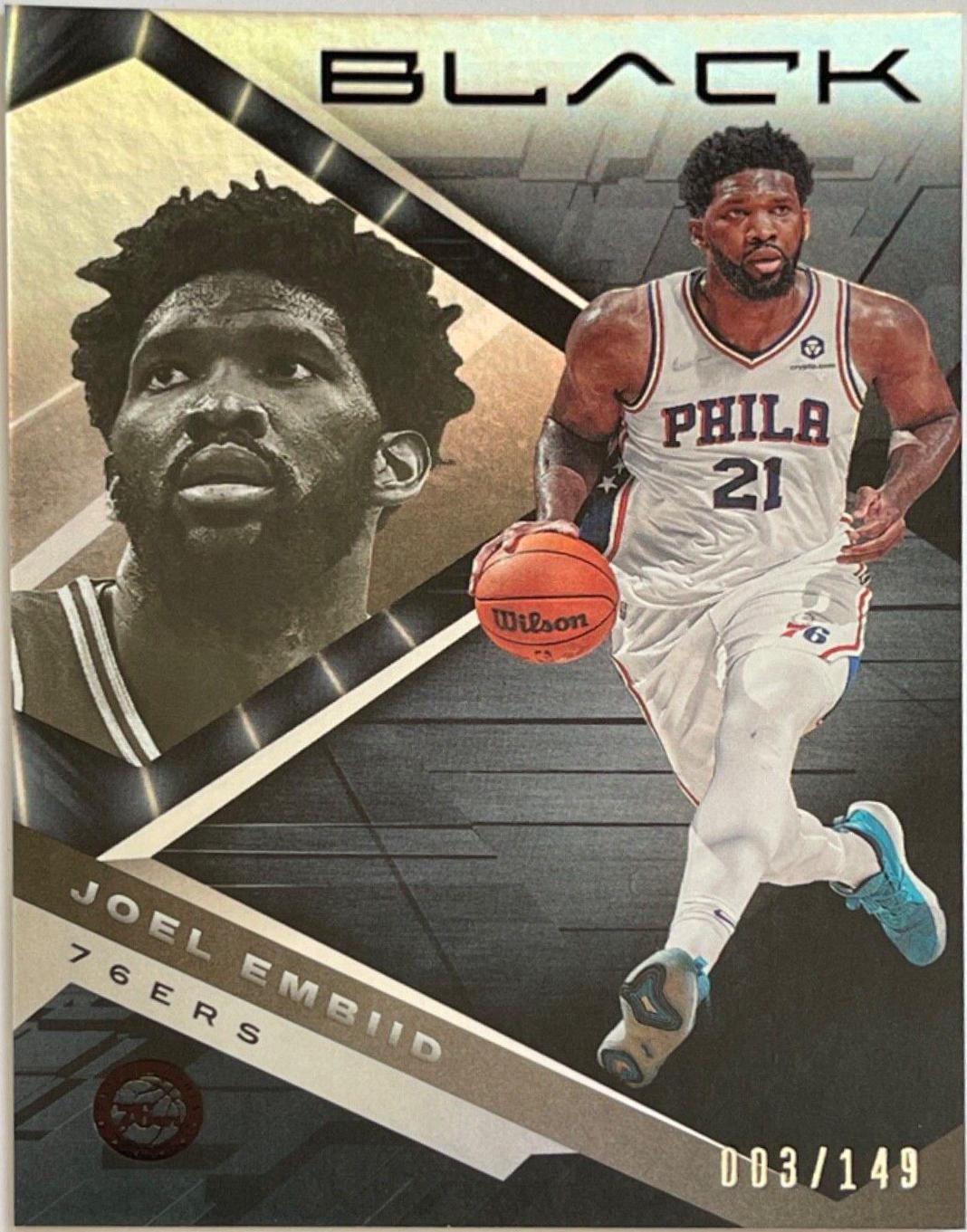 Joel Embiid #6 Basketball Cards 2021 Panini Black