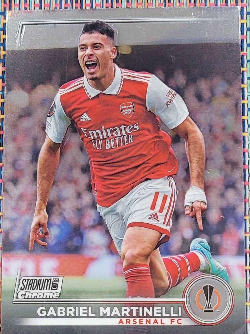 Gabriel Martinelli #58 Soccer Cards 2022 Stadium Club Chrome UEFA Competitions