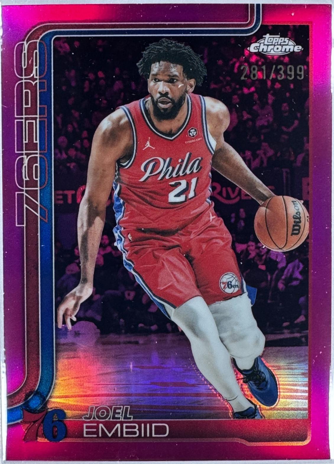 2025 Topps Chrome Joel Embiid [Magenta Refractor] #149 card