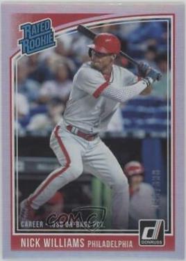Nick Williams #32 Baseball Cards 2018 Panini Donruss