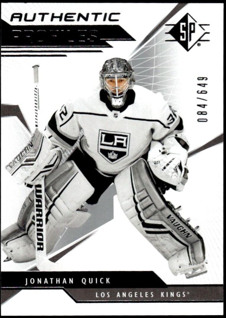 Jonathan Quick #AP-JQ Hockey Cards 2018 SP Authentic Profiles