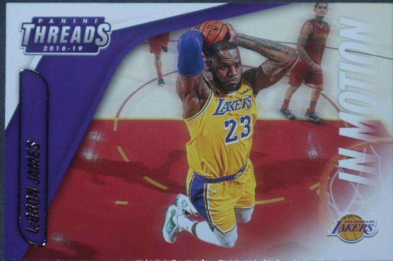 LeBron James #12 Basketball Cards 2018 Panini Threads in Motion