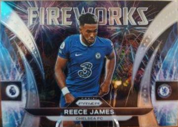Reece James #8 Soccer Cards 2022 Panini Prizm Premier League Fireworks