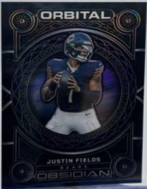 Justin Fields #5 Football Cards 2023 Panini Obsidian Orbital