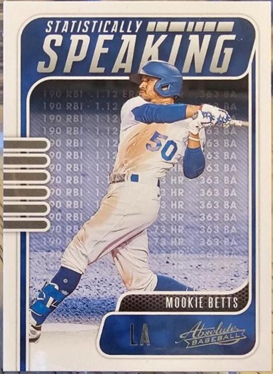 Mookie Betts #SS-3 Baseball Cards 2021 Panini Absolute Statistically Speaking