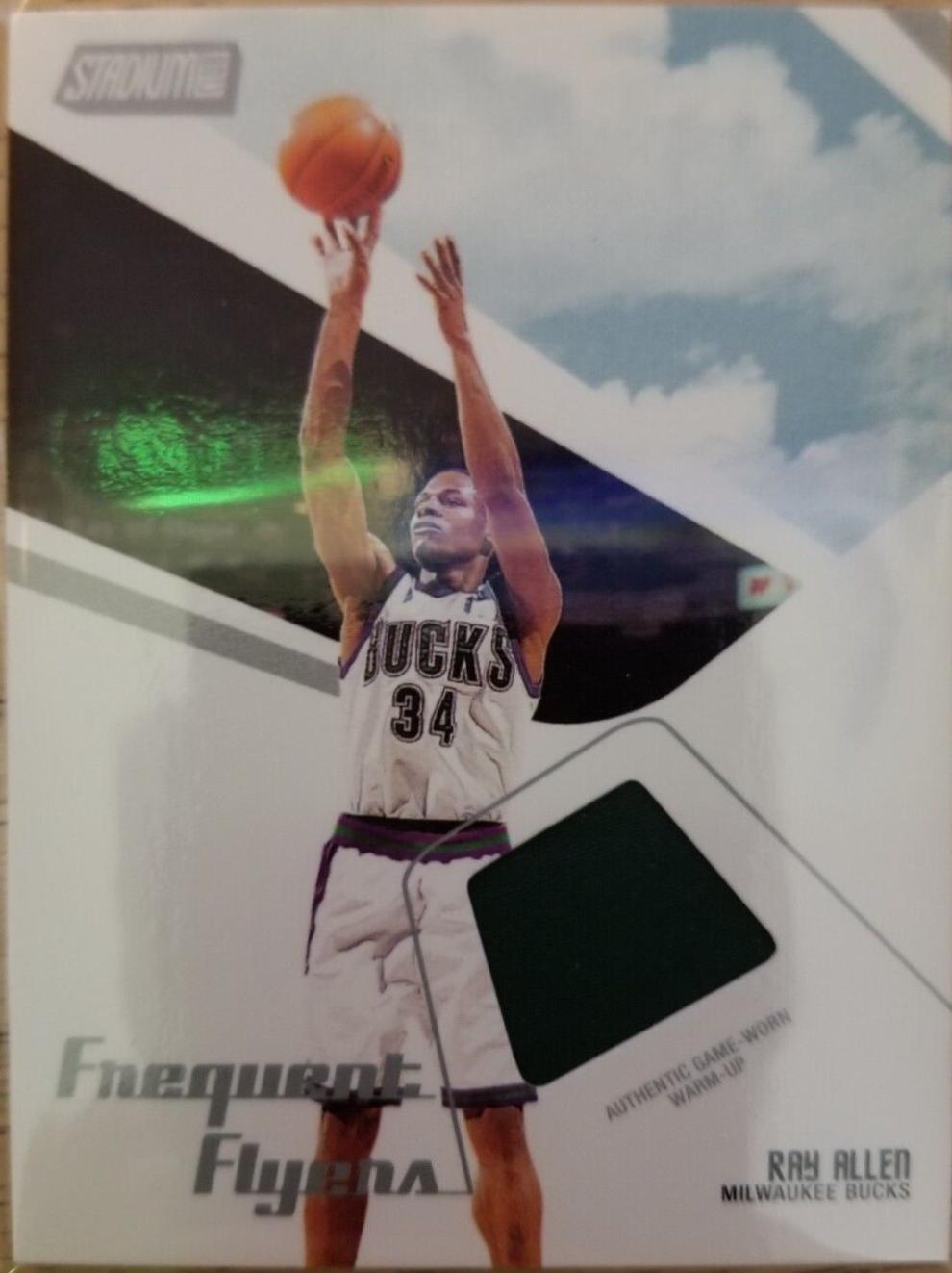 Ray Allen #FF-RA Basketball Cards 2002 Stadium Club Frequent Flyers Relics