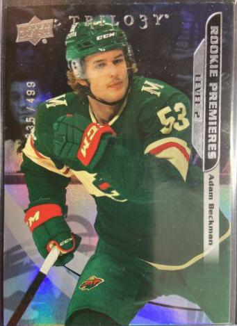 Adam Beckman #40 Hockey Cards 2021 Upper Deck Trilogy