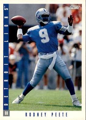 Rodney Peete #174 Football Cards 1993 Panini Score