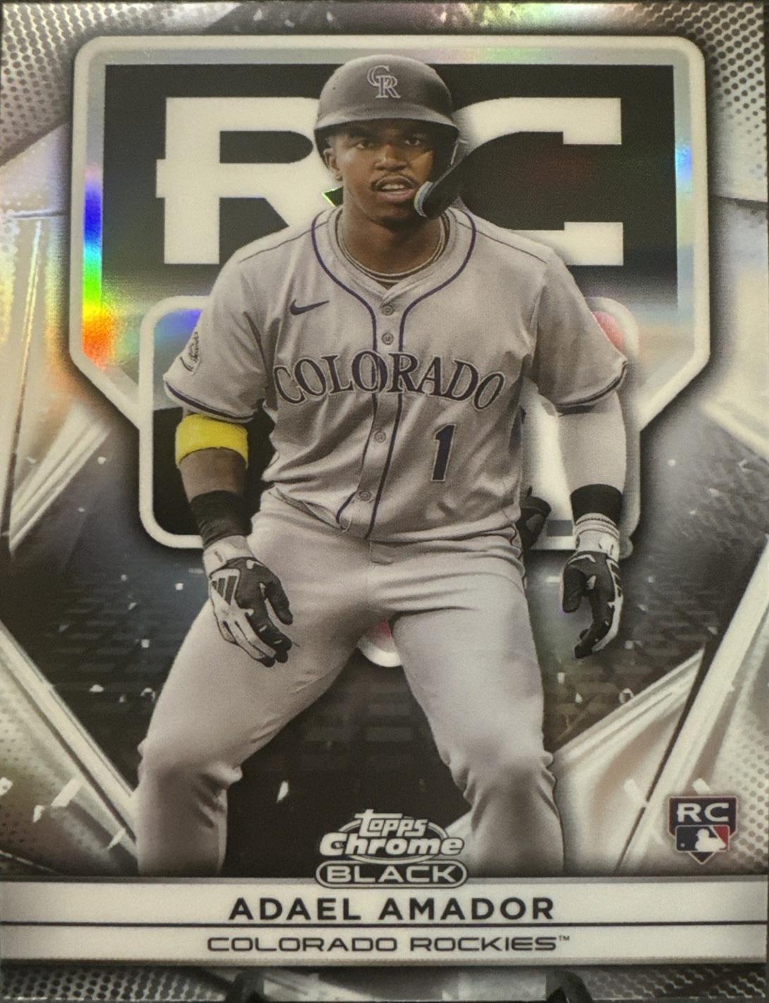 Adael Amador #141 Baseball Cards 2025 Topps Chrome Black Rookie Design Variation