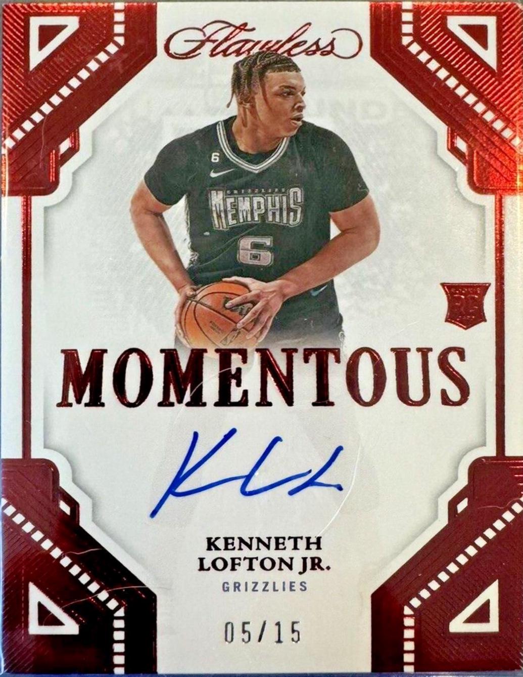 Kenneth Lofton Jr. #18 2022 Panini Flawless Momentous Autograph Basketball
