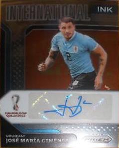 Jose Maria Gimenez Soccer Cards 2022 Panini Prizm World Cup International Ink Autograph