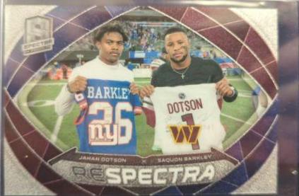 Jahan Dotson / Saquon Barkley #11 Football Cards 2023 Panini Spectra Respectra