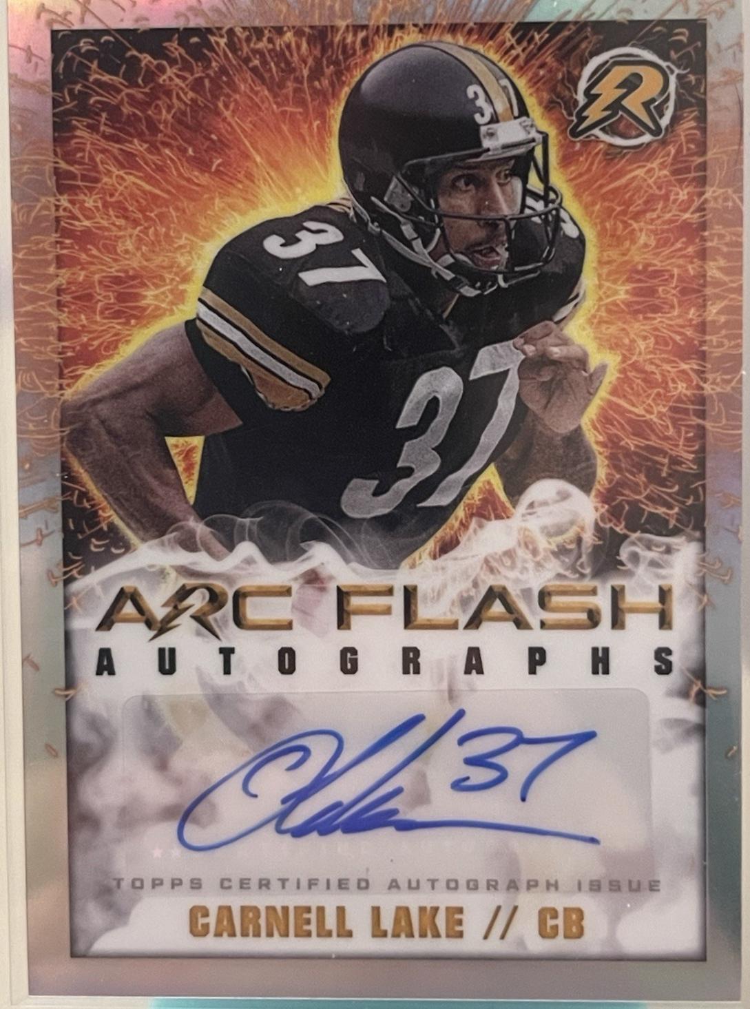 Carnell Lake #AFA-CLA Football Cards 2024 Topps Resurgence Arc Flash Autograph