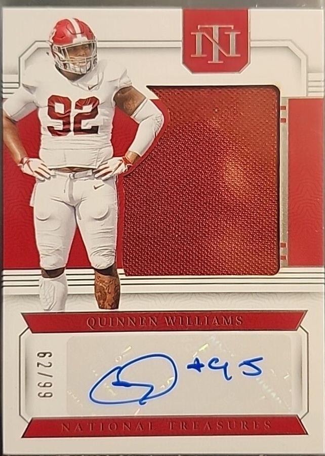 Quinnen Williams #SS-QWS Football Cards 2024 Panini National Treasures Collegiate Silhouette Signature