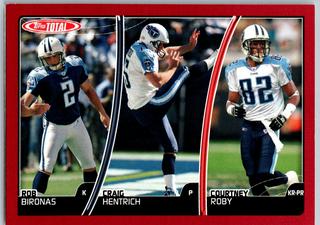 Rob Bironas, Craig Hentrich, Courtney Roby