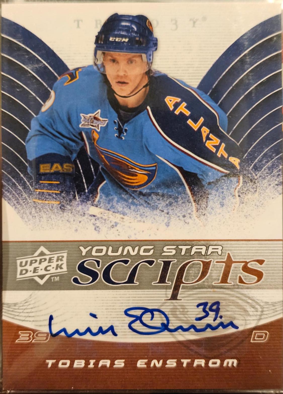 Tobias Enstrom #YS-TE Hockey Cards 2008 Upper Deck Trilogy Young Star Scripts