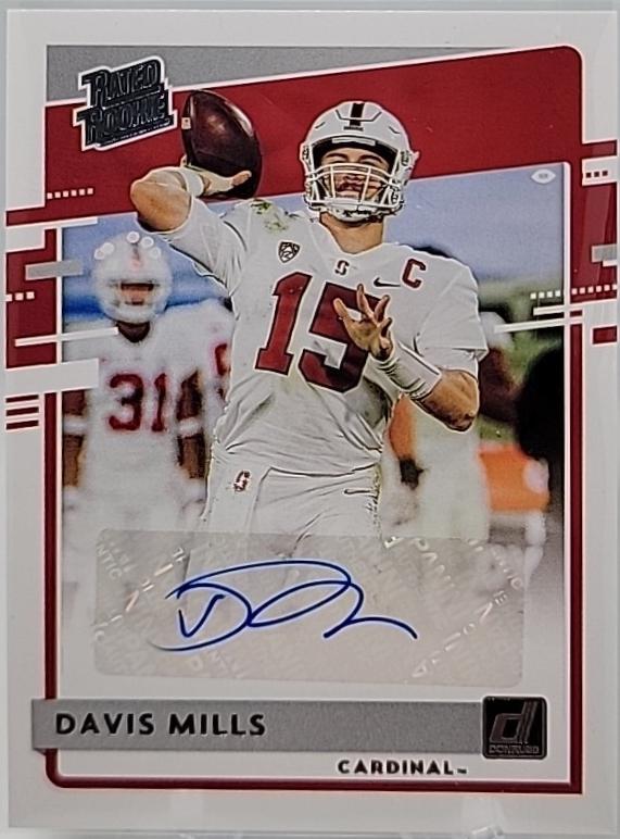 Davis Mills #DA-DMI Football Cards 2021 Panini Chronicles Draft Picks Donruss Rated Rookie Autographs