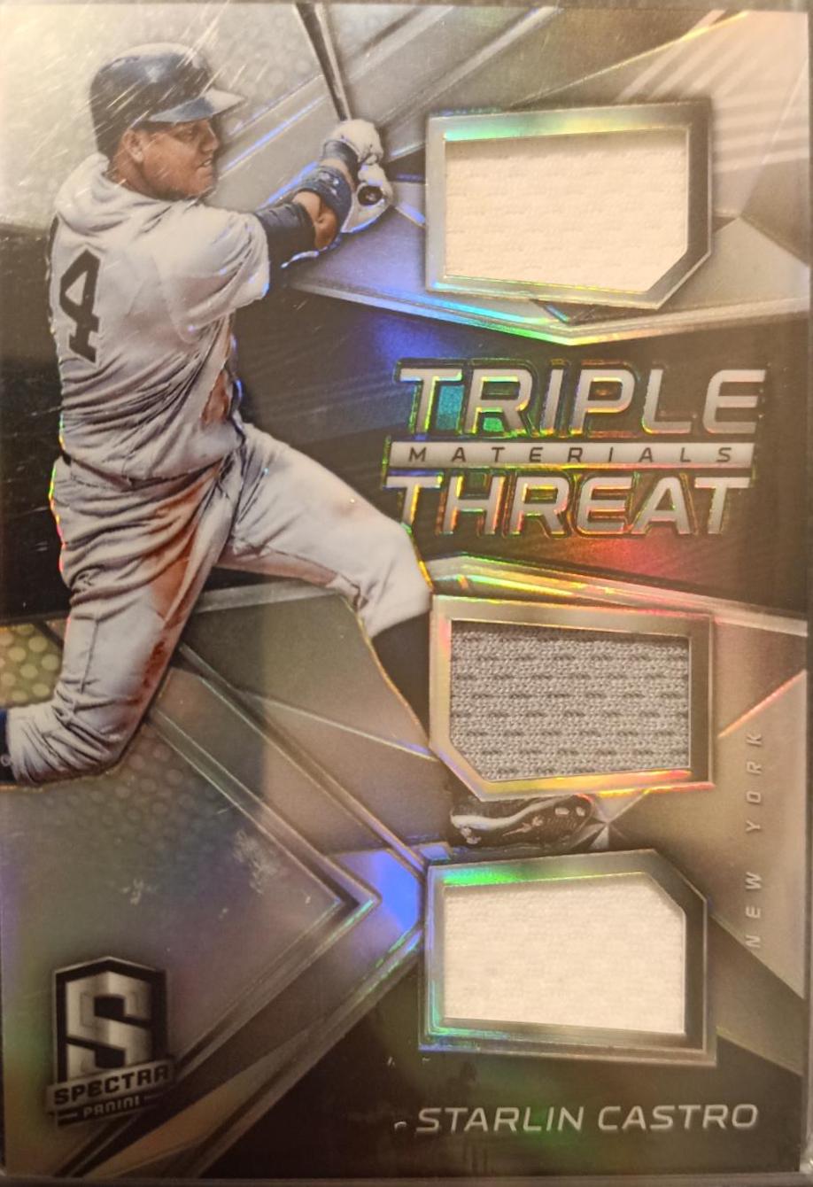 Starlin Castro #TTM-SC Baseball Cards 2017 Panini Chronicles Triple Threat Materials