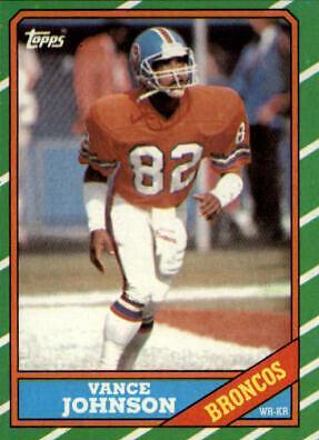Vance Johnson #116 Football Cards 1986 Topps