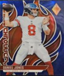 Daniel Jones [Blue] #FLA-10 Football Cards 2023 Panini Phoenix Flame Throwers