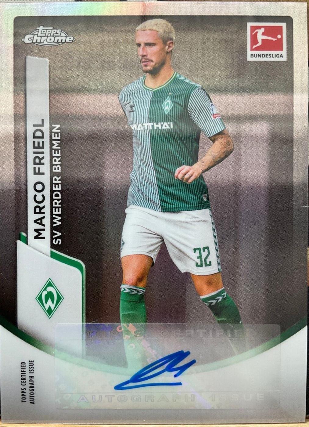 Marco Friedl #BCA-MFR 2023 Topps Chrome Bundesliga Autograph Soccer